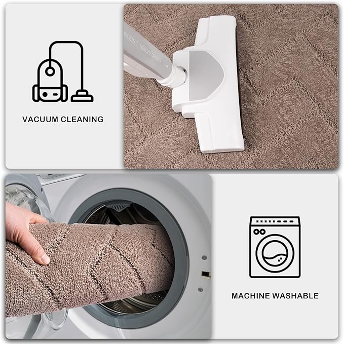 PURRUGS Dirt Trapping Door Mat 32" x 70", Non-Slip Machine Washable Entry Rug, Shoe Scraper, Dog Doormat, Super Absorbent Welcome Mat for Front & Back Door, Muddy Wet Shoes & Paws, Grayish Brown