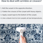 YJ.GWL Area Rugs for Living Room 6x9 Machine Washable Rugs, Non Slip Floral Vintage Rug Indoor Carpet, Stain Resistant Large Rug for Bedroom Dining Room, Navy Blue
