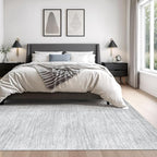 Valenrug Washable Rugs 5x7 - Non Slip 5x7 Area Rugs for Living Room, Stain Resistant Area Rugs for Bedroom, Foldable Machine Washable Area Rug(5'x7', Grey)