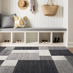Rugshop Modern Boxes Design Non-Slip (Non-Skid) Area Rug 5 X 7 (5' 3" X 7' 3") Gray