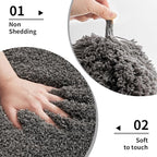 Dark Grey Bathroom Rug 20x32 Non Slip Fluffy Bath Mat for Bathroom Floor Washable Plush Luxury Bath Rug for Tub Soft Shaggy Absorbent Shower Sink Mat
