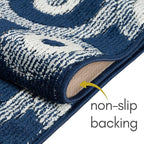 Custom Size Blue Hallway Runner Rug | Cut to Length 2'3" x 6' (Runner) | Non-Slip & Machine Washable | REMNAZ