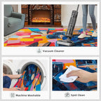 6x8 Drum Set Classroom Rugs - Abstract Art Playroom Rug, Pop Art Carpet Area Rug for Girls Bedroom Kids Room Basement Office Classroom