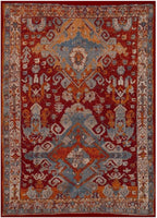 LUXE WEAVERS Moroccan Floral Red 8x10 Area Rug for Living Room