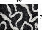 Rugshop Abstract Wavy Shag Area Rug Anthracite Dark Gray 2' x 3' Ideal for Entryways, Kitchens, or Small Spaces