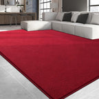 Large Area Rugs for Living Room Bedroom, 7x10 Feet Burgundy Red Rug, Minimalist Modern Shag Rug, Soft Thick Memory Foam Indoor Carpet, Non-Slip Washable Rug for Boys Girls Dorm Nursery Room Home Decor