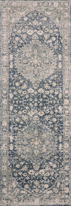 Loloi Teagan Collection TEA-01 Denim/Mist 7'-11" x 10'-6" Area Rug, Large, Soft Neutral Rug, High-Traffic for Living Room, Bedroom, Home Office, Dining Area