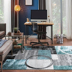 Rugshop Contemporary Circle Design Area Rug, Fade-Resistant Carpet for Living Room, Dining Room, or Home Office, Gray, 6'6" x 9'
