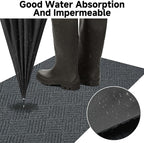 jxgzyy Commercial Hallway Runner Rugs 3'11" x 9'10", Non-Slip Indoor Outdoor Doormat, Heavy Duty Floor Mat for Entrance, Porch, Patio, Garage, High Traffic Area, Dark Grey