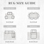 6x9 Area Rugs for Living Room: Washable Vintage Floral Rug Low Pile Non-Slip Boho Carpet for Nursery Bedroom Dining Room (Floral Grey, 6'x9')