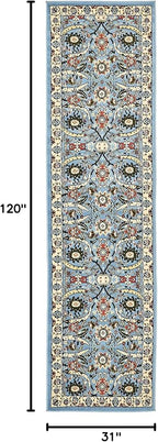Unique Loom Espahan Collection Area Rug - Cape Cod (2' 7" x 10' Runner, Blue/ Black)