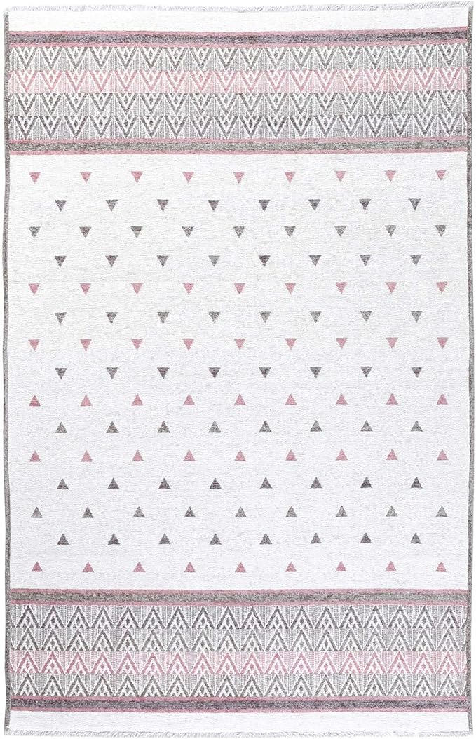 Alfa Rich 3x10 Mauve Gray Off White Washable Area Rugs for Living Room Hallway Kitchen Decor Runner