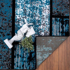 LUXE WEAVERS Modern Geometric Squares Turquoise 5x7 Area Rug for Living Room