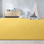 Large Area Rugs for Living Room Bedroom, 5x8 Feet Yellow Rug, Minimalist Modern Shag Rug, Soft Thick Comfy Memory Foam Indoor Carpet, Non-Slip Washable Rug for Boys Girls Dorm Nursery Room Home Decor