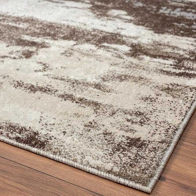 LUXE WEAVERS Euston Collection 7681 Brown 6x9 Modern Abstract Area Rug