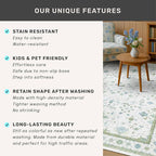 Blue and Green Washable Rugs for Living Room - 4x8 Vintage Boho Floral Pastel Cream, Washable Low Pile Non Slip Area Rug for Bedroom Beside Bed, Door Mat Indoor Entrance, Kitchen, Decor