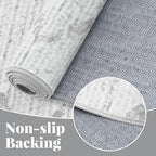 jinchan Moroccan 8x10 Area Rugs for Living Room - Machine Washable Soft Modern Geometric Stain Resistant Ultra-Thin Low-Pile Large Rug Non-Slip Carpet for Bedroom Kitchen Dining Room (8x10ft, Grey)