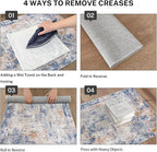 Modern Abstract Runner Rug 2x6, Grey Blue Orange Multi Washable Kitchen Runner Non-Slip Soft Hallway Rug Runner Thin Print Faux Wool Carpet for Entryway Bedroom Laundry Room Indoor Home Decor