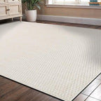 Easy Jute Rugs 4x6 White Color Living Room Indoor Outdoor Area Rug for Farmhouse Patio and Kitchen Rug High Traffic Washable Easy to Clean Solid Boho Woven Design Outside Carpet (4 x 6)