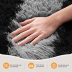 Zentavio Area Rugs for Living Room Large Rugs for Bedroom 5x8 Carpet Fluffy Fuzzy Soft Shag Aesthetic Plush High Pile Gray Throw Rug for Nursery Kids Room Dorm Horizontal Stripes Black Grey