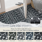 Lahome Moroccan Black Area Rugs 8x10 Living Room Non-Slip Backing Ultra-Thin Large Rug Throw Stain Resistant Dining Room Rugs for Under Table, Geometric Print Modren Soft Rug for Bedroom Office