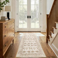 XWZO Runner Rug 2x6ft, Washable Hallway Runner with Non-Slip Backing, Spill Stain Resistant Floor Mat for Entryway Corridor Bedroom Kitchen Living Room, Soft Low-Pile Area Carpet, Beige