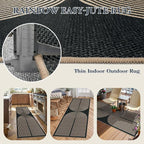 Lahome Modern Rainbow Hallway Runner Rug, 2x6 Washable Easy Jute Rugs for Entryway Kitchen Farmhouse Indoor Outdoor Carpet, Non Slip Runner for Porch Bedroom Laundry Front Door