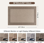 OJIA Easy Jute Entryway Rug 3x5 Washable Rugs for Kitchen, Farmhouse Outdoor Patio Rug Living Room Carpet, Modern Non-Slip Front Door Mat Indoor Entrance Entry Rug for Porch Office Decor