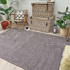 Alfa Rich 7x10 Dark Gray Washable Area Rugs for Living Room Bedroom Kitchen Cotton Decor Solid Rug