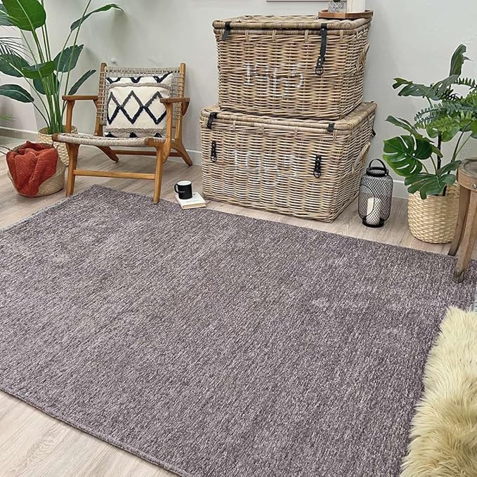 Alfa Rich 3x5 Dark Gray Washable Area Rugs for Living Room Bedroom Kitchen Cotton Decor Solid Runner
