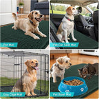 OLANLY Dog Door Mat for Muddy Paws 47x32, Absorbs Moisture and Dirt, Absorbent Non-Slip Washable Doormat, Quick Dry Chenille Mud Mat, Entry Indoor Entryway Carpet for Inside Floor, Blackish Green