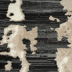 Abani Terra Cream Area Rug for Living Room, Bedroom - Black Abstract Pattern - 9' x 12' - Durable & Easy to Clean