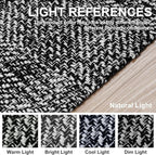 Collive Long Hallway Runner Rug 2.6' x 10', Washable Runners Indoor Entryway Rug, Black/Cream Braided Woven Kitchen Rugs Low-Profile Front Door Floor Carpet for Laundry Room Bedroom Doorway