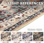 KOZYFLY Small Area Rug 2x3 Ft Rugs for Entryway Washable Boho Entry Rug Non Slip Door Mat Indoor Entrance Rust/Orange/Blue Printed Faux Wool Vintage Printed Kitchen Rug Throw Rugs for Entrance Kitchen