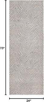 Unique Loom Finsbury Collection Area Rug - Meghan (2' x 6' 1" Runner, Gray and Ivory)