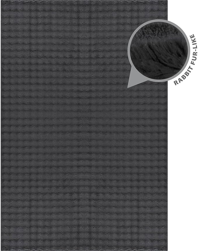 CAMILSON Modern Dark Gray Non Slip Rug 3x5 Ultra Soft High Pile Area Rugs Non Skid Rubber Backing Durable & Easy to Clean Carpet for Living Room Bedroom Kids Room Indoor Use (3 x 5 Dark Gray)