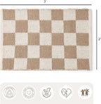 REDEARTH · Jute Cotton Area Rug, Sustainable Handwoven, Non-Shedding, Soft & Durable – Reversible, Neutral Tones for Home Décor in Living Room, Dining, Bedroom (Gridstone Natural, 2'x3'), Set of 2
