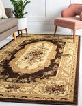 Unique Loom Versailles Collection Traditional Classic Floral Motif Area Rug (3' 3 x 5' 3 Rectangular, Brown/ Ivory)