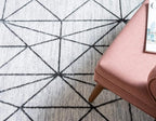 Rugs.com Lattice Trellis Collection Rug – 9' x 12' White Low-Pile Rug Perfect for Living Rooms, Large Dining Rooms, Open Floorplans