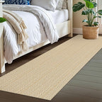 IOHOUZE Washable Runner Rug 2x7 Non Slip Runners for Hallways Entryway Runner Indoor, Kitchen Rugs Woven Cotton Floor Carpet for Kitchen Hall Entrance Bedroom, Warm Beige/Orange/Apricot