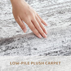 6x9 Area Rug Living Room Rugs - Washable Neutral Modern Abstract Soft Thin Rug Indoor Floor No Slip Rug Carpet for Bedroom Under Dining Table Home Office Decor - Light Gray