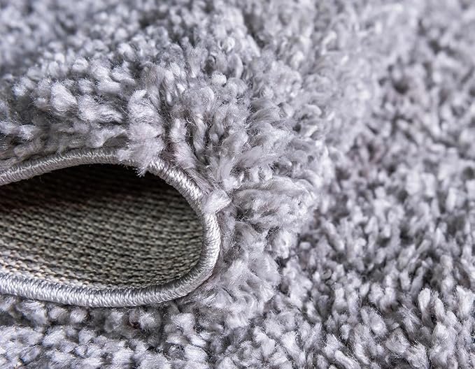 Unique Loom Davos Shag Collection Area Rug - Solid (2' 7" x 20' Runner, Sterling)