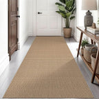 Braided Runner Rug 3x8 Ft Washable Runners for Hallways Non Slip Kitchen Runner Rug Cotton Entryway Runner Indoor, Woven Floor Carpet for Hall Kitchen Bedroom, Orange/Tan/Brown