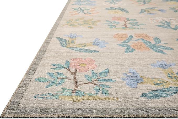 Loloi Rifle Paper Co. Rosa Collection RSA-03 Cream 2'-6" x 9'-6" Runner Rug