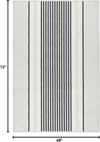 Dash & Albert Gunner Stripe Machine Washable Rug, 4 X 6 Feet, Grey Stripe Pattern