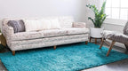 Unique Loom Solid Shag Collection Area Rug (7' 1" x 10' Rectangle, Deep Aqua Blue)
