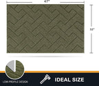 PURRUGS Dirt Trapping Door Mat 32" x 47", Non-Slip Machine Washable Entry Rug, Shoe Scraper, Dog Doormat, Super Absorbent Welcome Mat for Front & Back Door, Muddy Wet Shoes & Paws, Sage Green