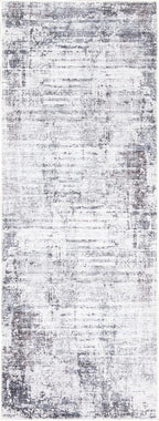 Bloom Rugs Washable Non-Slip 12 ft Runner - Gray/Charcoal/Blue Modern Abstract Runner for Entryway, Hallway, Bathroom, and Kitchen - Exact Size: 2.5' x 12'
