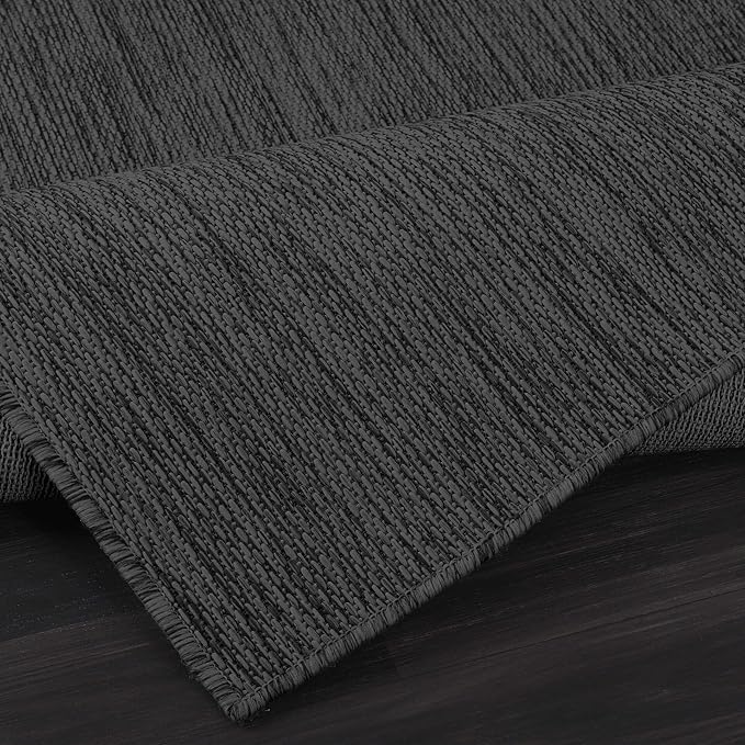 CAMILSON Outdoor Rug 6x9 Modern Area Rugs for Indoor and Outdoor Patios and Porches - Waterproof, Washable, Non-Shedding, Easy-to-Clean Outside Carpet (6 x 9, Solid - Dark Gray)