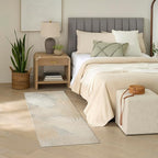 Nourison Home Suncoast Grey 2' x 6' Area Rug - Easy Clean, Non Shedding, Bed Room, Living Room, Dining Room, Kitchen (6' Runner)